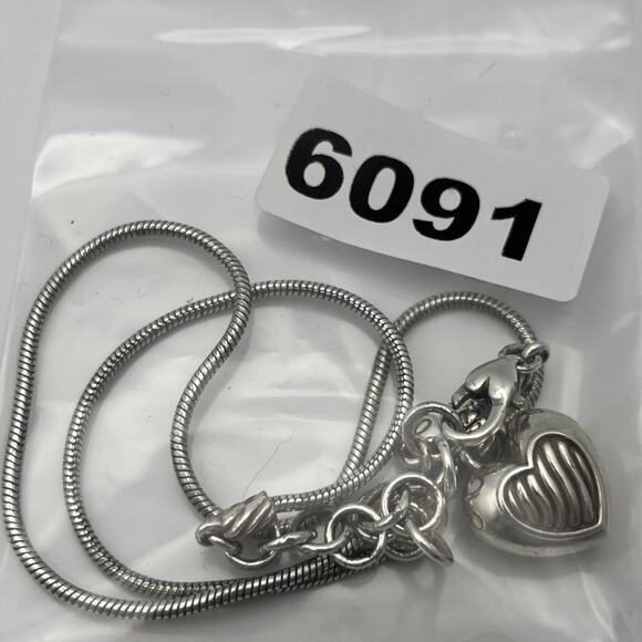 Brighton Sacred Heart Reversible Pendant Necklace in Silver Tone Crystals Puffy - Picture 11 of 11